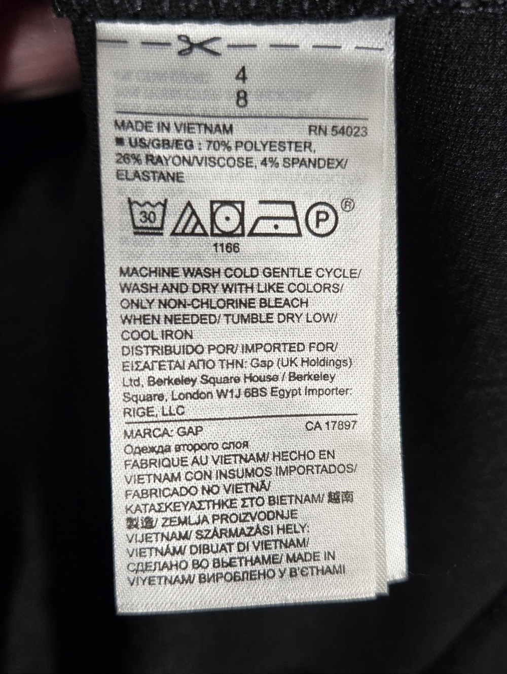 Gap Black Fit and Flare Mini Dress Size 4 Cap Sleeve Classic Little Black Dress - Picture 8 of 8